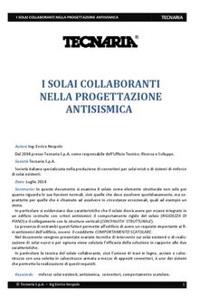 I SOLAI COLLABORANTI NELLA PROGETTAZIONE ANTISISMICA