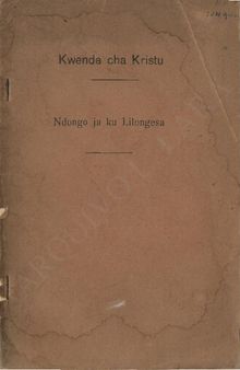 Kwenda cha Kristu. Ndongo ja ku Lilongesa