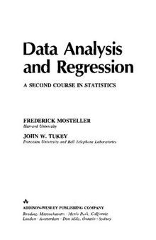 Data Analysis and Regression: A Second Course in Statistics