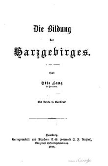 Die Bildung des Harzgebirges