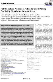 Fully Recyclable Pluripotent Networks for 3D PrintingEnabled by Dissociative Dynamic Bonds