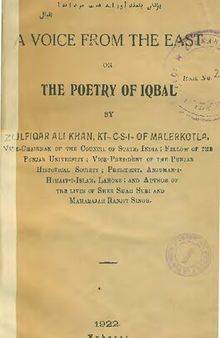 A Voice from the East, or, the Poetry of Iqbal