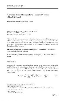 A Central Limit Theorem for a Localized Version of the SK Model