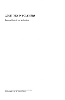 Additives in Polymers.. Industrial Analysis and Applications
