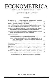 Econometrica (1999) Vol. 66 N°6 