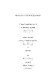 Gilles Deleuze and the powers of art  
