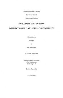 Love, desire, individuation: Intersections of Plato, Schelling and Deleuze  