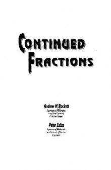 Continued fractions