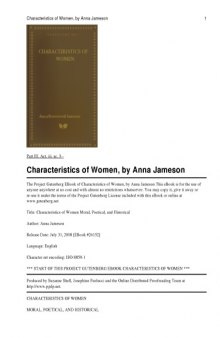 Characteristics of Women: Moral, Poetical and Historical (Cambridge Library Collection - Literary Studies)