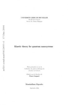 Kinetic theory for quantum nanosystems
