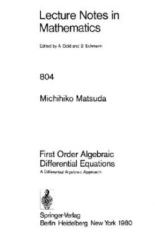 First Order Algebraic Differential Equations: A Differential Algebraic Approach