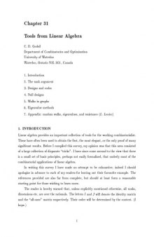 Tools from Linear Algebra [Chapter 31 of "Handbook of Combinatorics"]