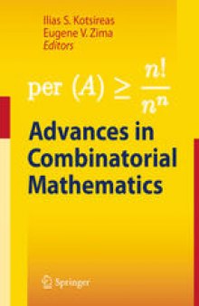 Advances in Combinatorial Mathematics: Proceedings of the Waterloo Workshop in Computer Algebra 2008