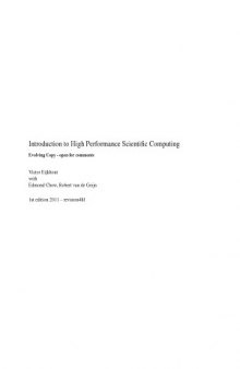Introduction to High Performance Scientific Computing