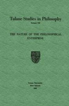 The Nature of the Philosophical Enterprise