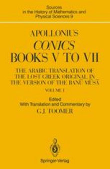 Apollonius: Conics Books V to VII: The Arabic Translation of the Lost Greek Original in the Version of the Banū Mūsā