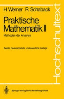 Praktische Mathematik II: Methoden der Analysis
