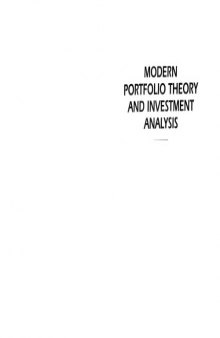 Modern Portfolio Theory and Investment Analysis 6ed