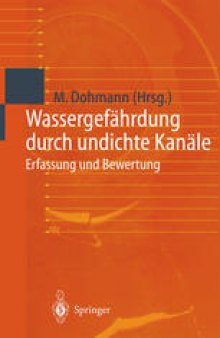 Wassergefährdung durch undichte Kanäle: Erfassung und Bewertung