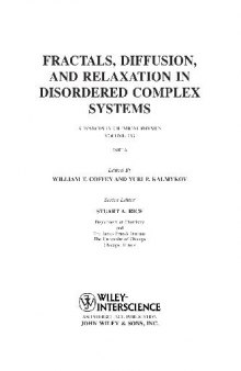 Advances in Chemical Physics, Vol.133, Part A. Fractals, Diffusion, and Relaxation (Wiley 2006)