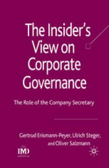 The Insider’s View on Corporate Governance: The Role of the Company Secretary