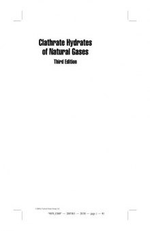 Clathrate Hydrates of Natural Gases, Third Edition (Chemical Industries)