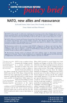 NATO, new allies and reassurance