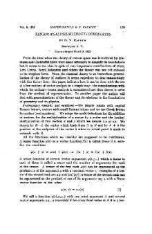 Tensor Analysis Without Coordinates