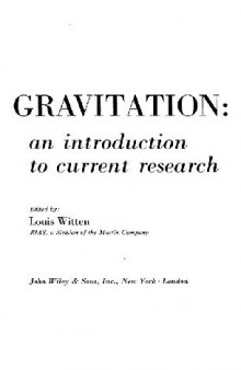 Gravitation: an introduction to current research