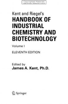 Kent and Riegel's handbook of industrial chemistry and biotechnology