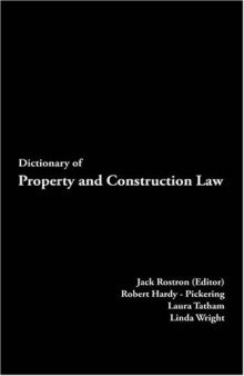 Dictionary of Property and Construction Law