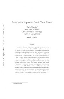 Astrophysical Aspects of Quark-Gluon Plasma [thesis]