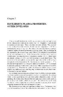 Equilibrium plasma properties, outer envelopes(en)(62s)