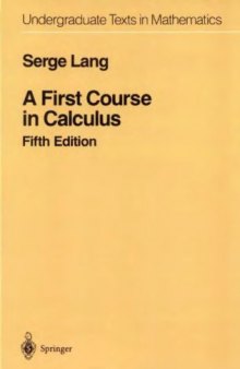 A first course in calculus