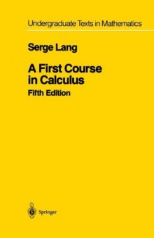 A first course in calculus, Fifth Edition