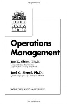 Operations Management (Barron's Business Review Series)