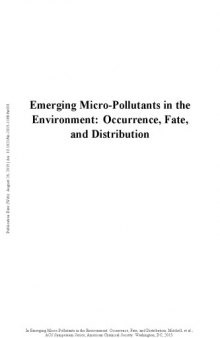 Emerging micro-pollutants in the environment : occurrence, fate, and distribution