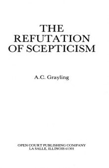 The Refutation of Scepticism