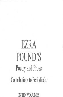 Ezra Pound's poetry and prose : contributions to periodicals