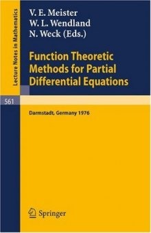 Function Theoretic Methods for Partial Differential Equations: Proceedings of the International Symposium Held at Darmstadt, Germany, April 12–15, 1976