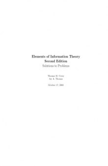 Elements of Information Theory Solutions Manual