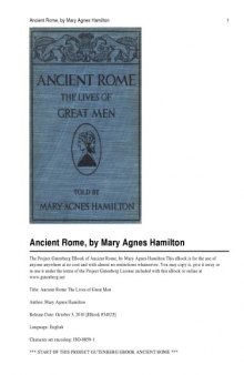Ancient Rome: The Lives of Great Men (Illustrated Edition)