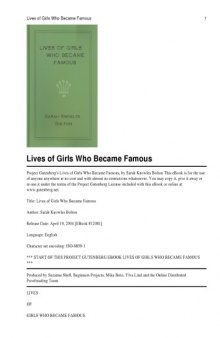 Lives of Girls Who Became Famous