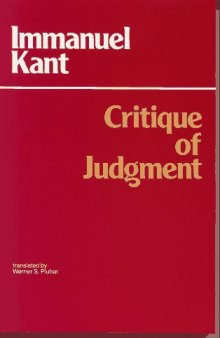 Critique of Judgment (Hackett Classics Series)