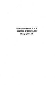 Cowles Commission for Research in Economics, Monograph-14 - Studies in Econometric Method