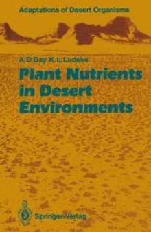 Plant Nutrients in Desert Environments