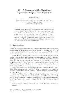 F5 A Steganographic Algorithm High Capacity Despite Better Steganalysis