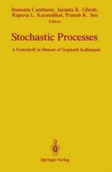 Stochastic Processes: A Festschrift in Honour of Gopinath Kallianpur