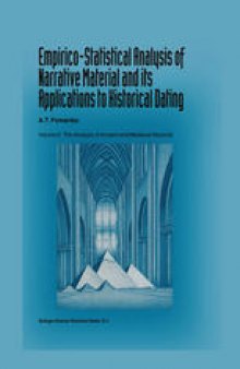 Empirico-Statistical Analysis of Narrative Material and its Applications to Historical Dating: Volume II: The Analysis of Ancient and Medieval Records