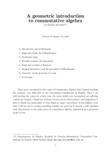 A geometric introduction to commutative algebra [lecture notes]